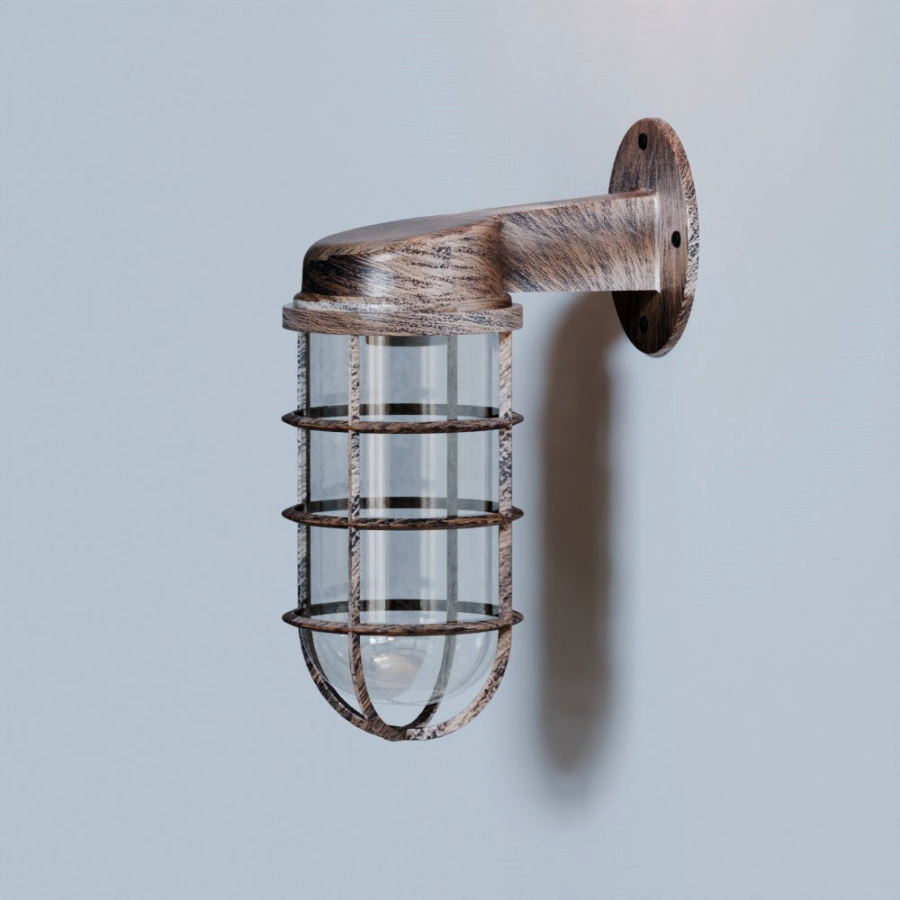 Click to view product details and reviews for Industrial Bunker Bulkhead Cage Wall Sconce Lamp Light5523 Brushed Copper No No.