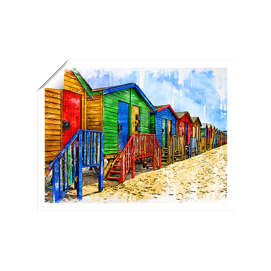 Click to view product details and reviews for Colourful Beach Cottages Sketch Art Prints 8 X 10 No Frame.