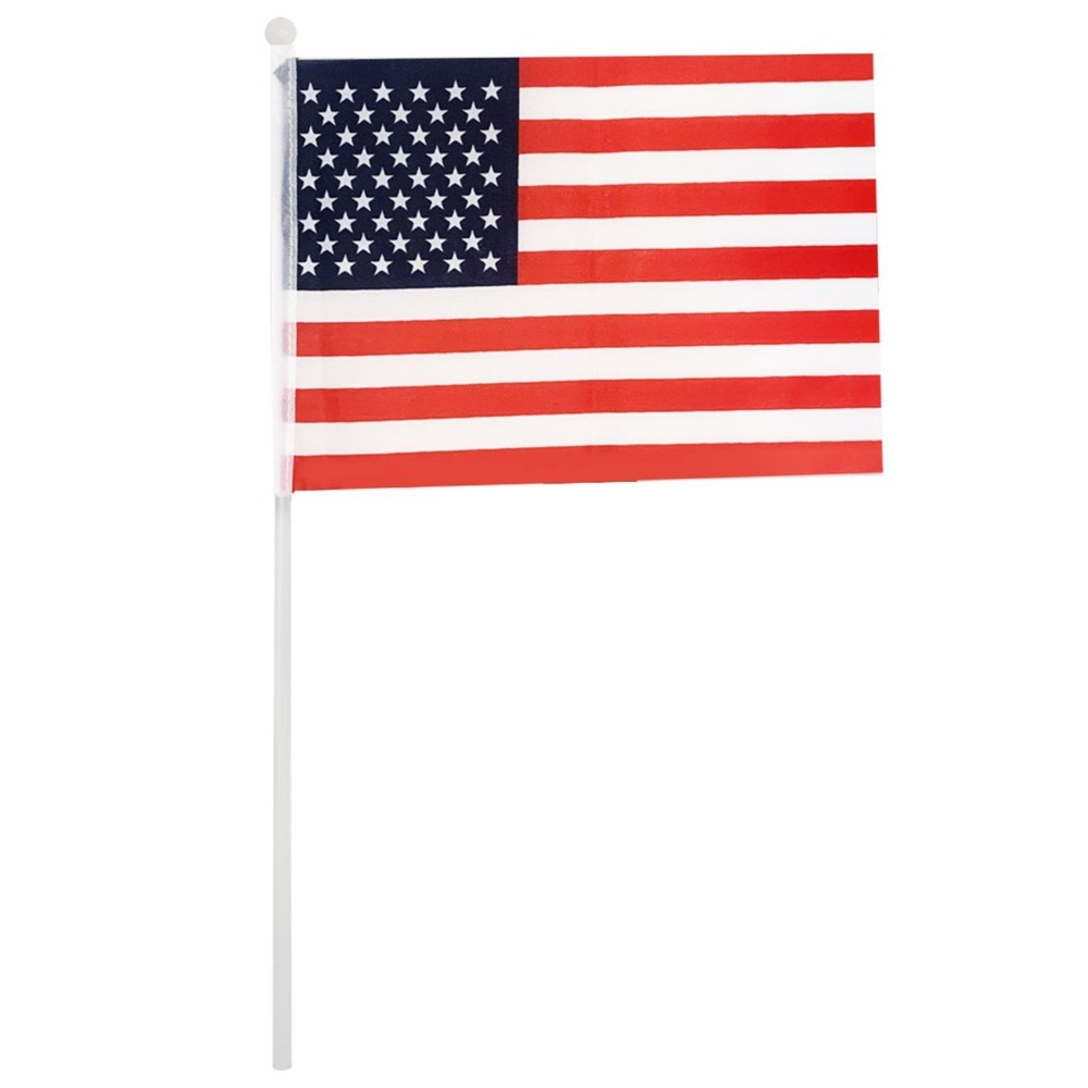 Western Cowboy Accessory Set - White Marabou Trim Hat & American Flag