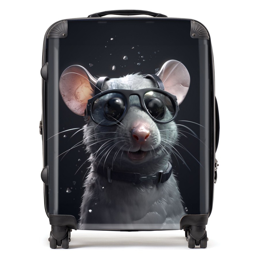 Splashart Rat In Glasses Suitcase Large