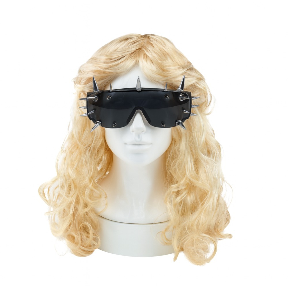 Click to view product details and reviews for Adults Gaga Accessory Set 2 Pcs Blonde Flick Wig Spike Sunglasses.