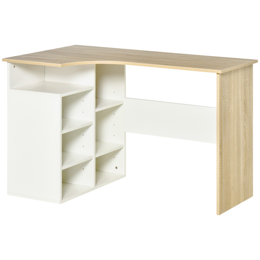 Click to view product details and reviews for Homcom L Shaped Corner Computer Desk Study Table W Storage Shelf For Home.