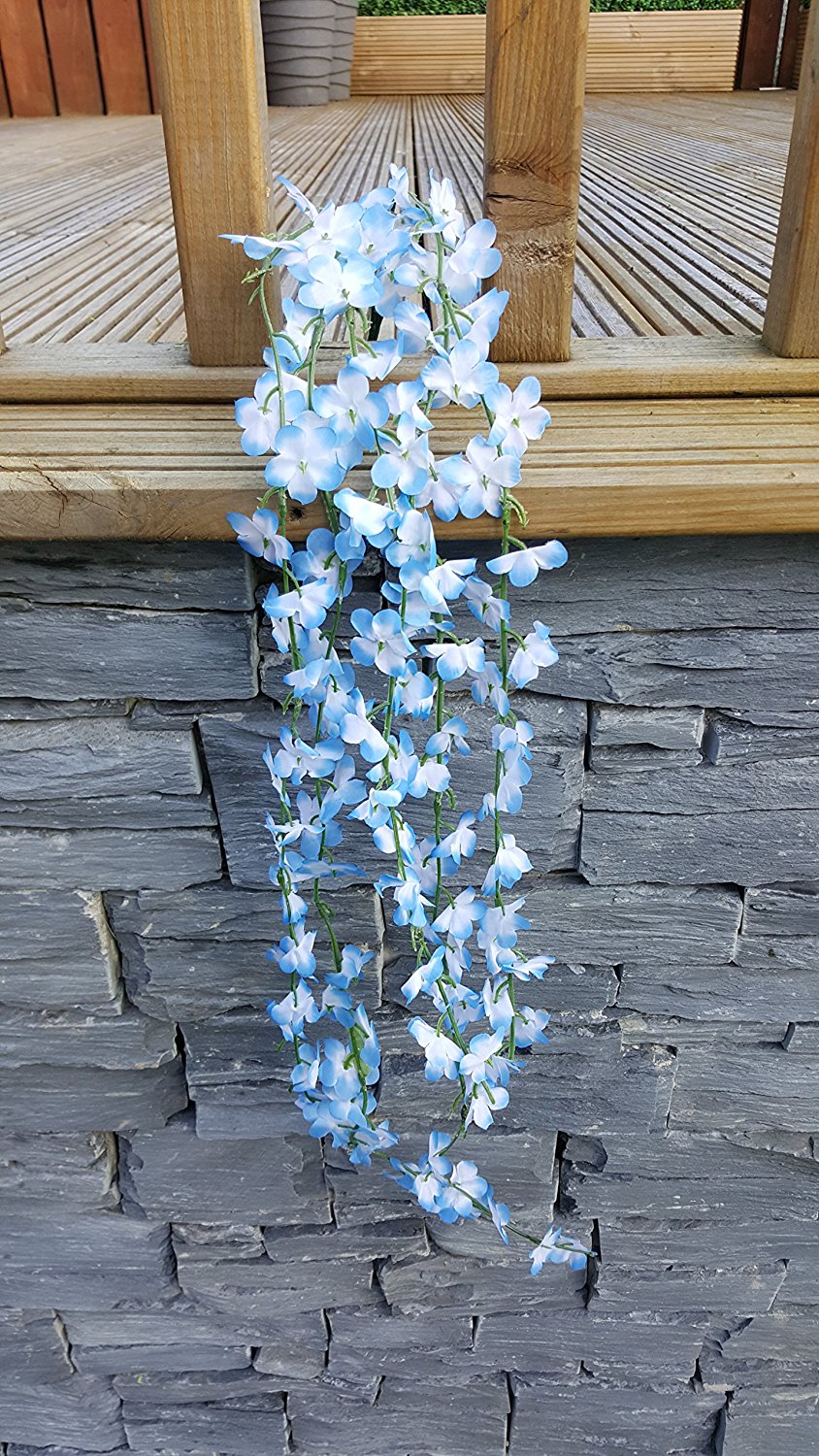 Click to view product details and reviews for Best Artificial 80cm Silk Trailing Vine Flower Plant Wedding Garland Ivy Blue.