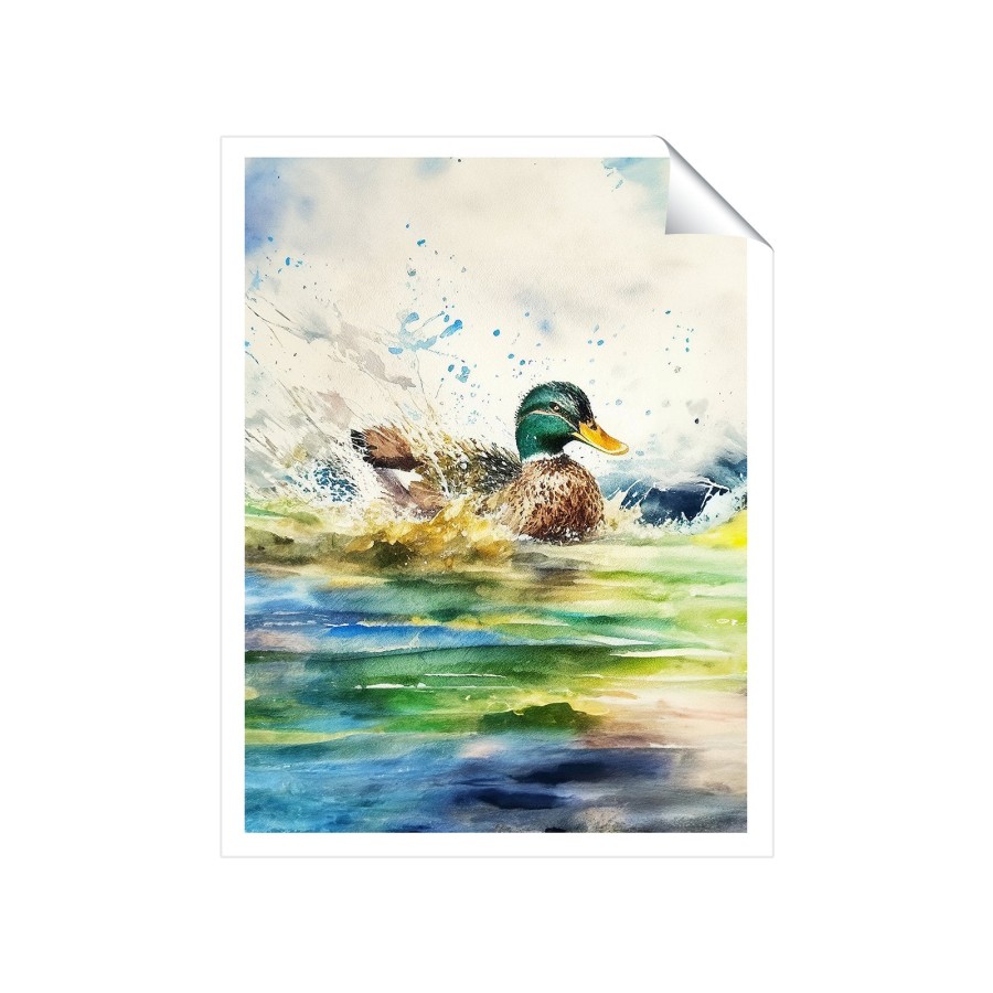 Click to view product details and reviews for Splashing Mallard Watercolour Art Prints 8 X 10 No Frame.