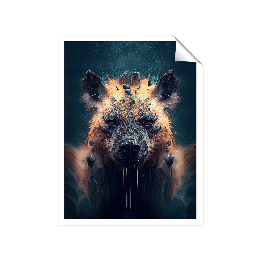 Click to view product details and reviews for Hyena Face Splashart Dark Background Art Prints 8 X 10 No Frame.