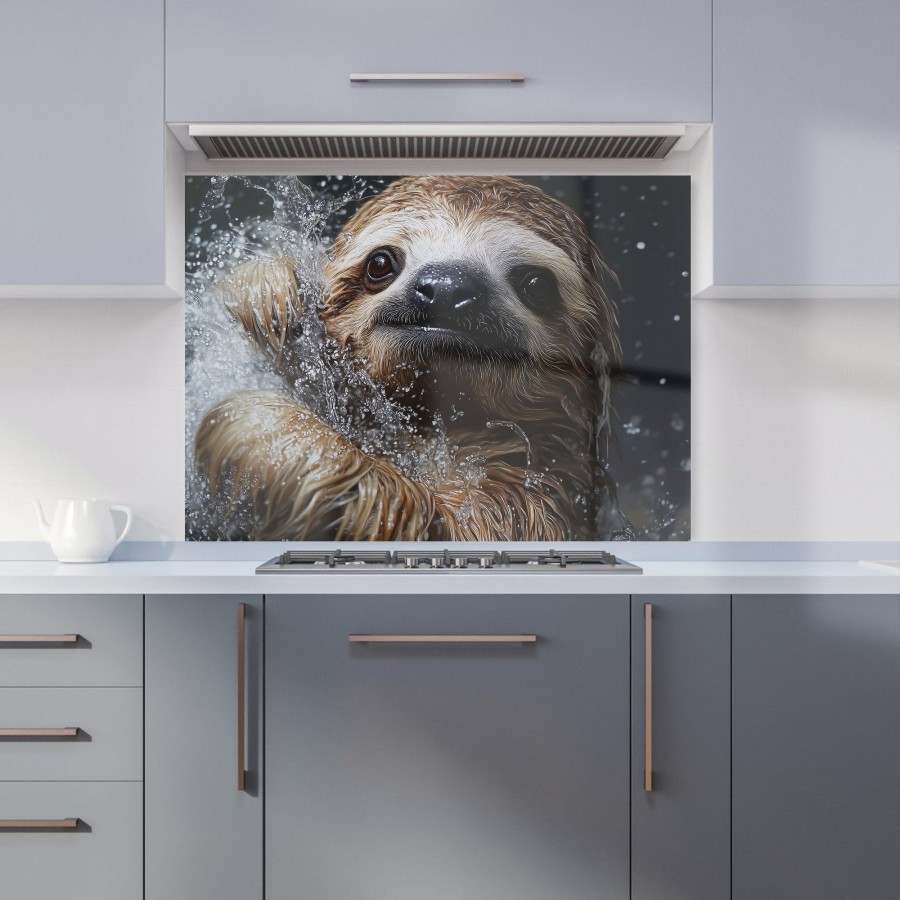 Click to view product details and reviews for Gleeful Sloth Splashart Kitchen Splashback W595mm X H745mm.