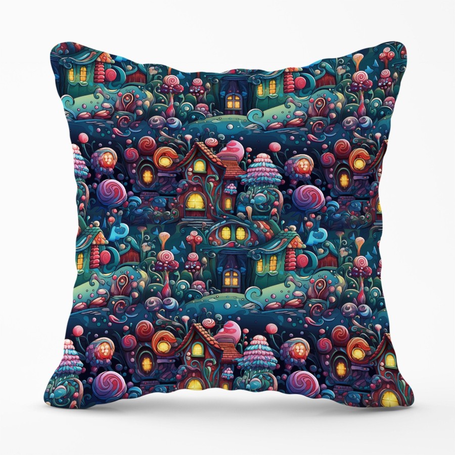Whimsical Gingerbread House Pattern Cushions