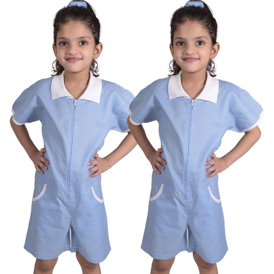 Click to view product details and reviews for Kids Girls Gingham School 2 Pack Check Summer Playsuit With Matching Scrunchies 8 9 Years Blue.