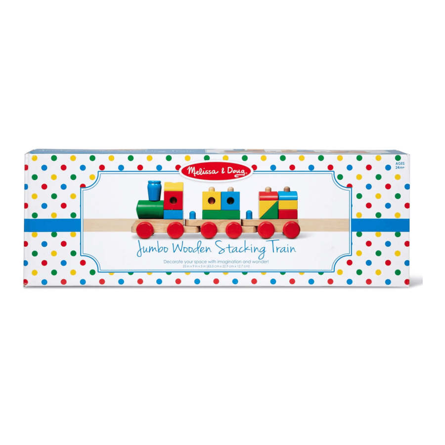 Melissa & Doug Jumbo Stacking Train Colour Shape Sorter Wooden Toy