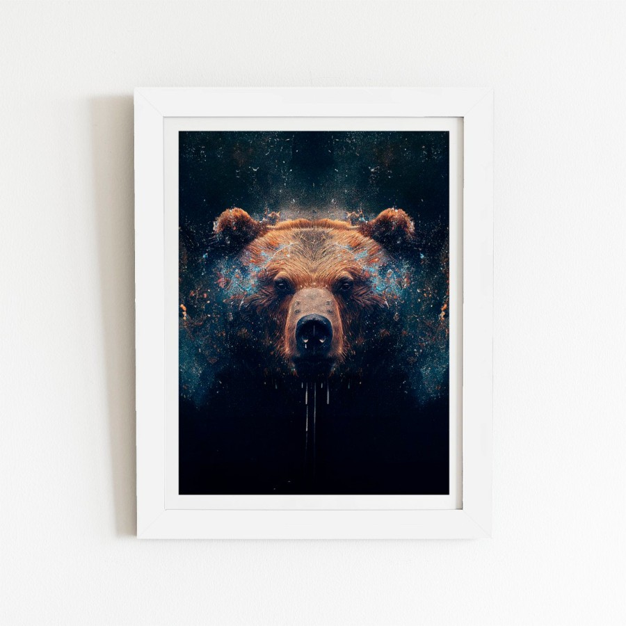 Click to view product details and reviews for Brown Bear Face Splashart Art Prints 12 X 16 Black Frame.