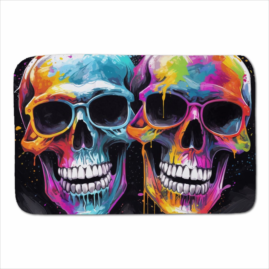 Click to view product details and reviews for Splashart Happy Skeletons In Glasses Sherpa Blanket.