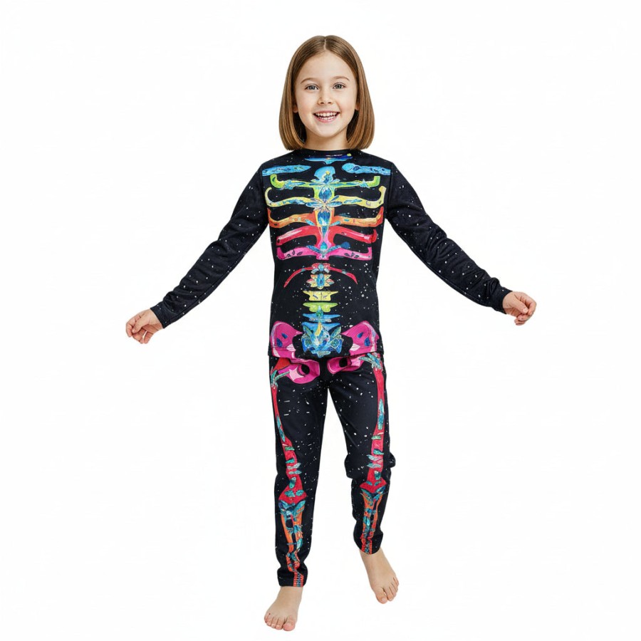 Click to view product details and reviews for Kids Girls Boys Halloween Skeleton Costume A2zonesie One Piece Party Fancy Dress 3 5 Years Black.