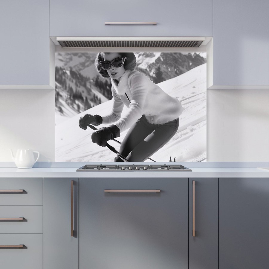Click to view product details and reviews for Vintage Skiing Chic Kitchen Splashback W595mm X H745mm.