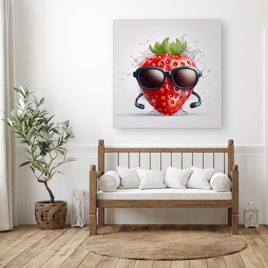 Click to view product details and reviews for Strawberry In Glasses Canvas Large 30 X 30.