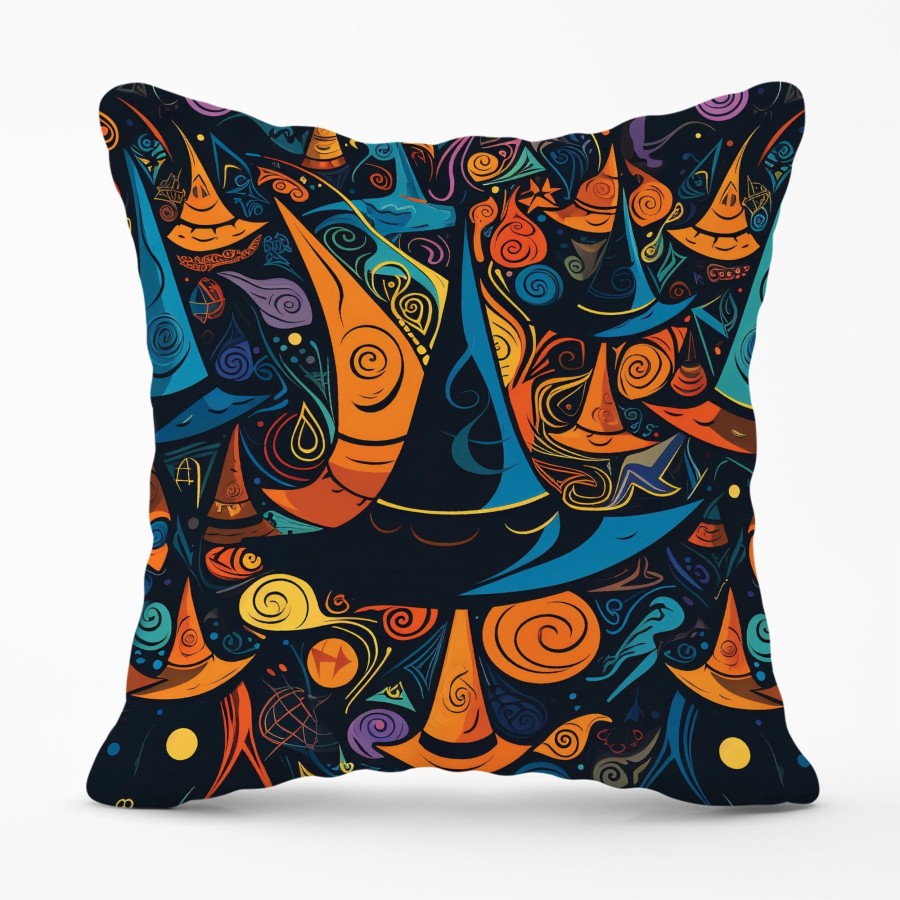 Click to view product details and reviews for Imaginative Abstract Witches Hats Cushions 45cm X 45cm.