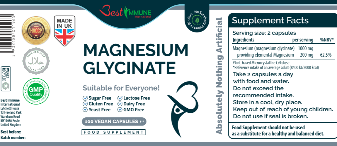 Natural Magnesium Glycinate - label