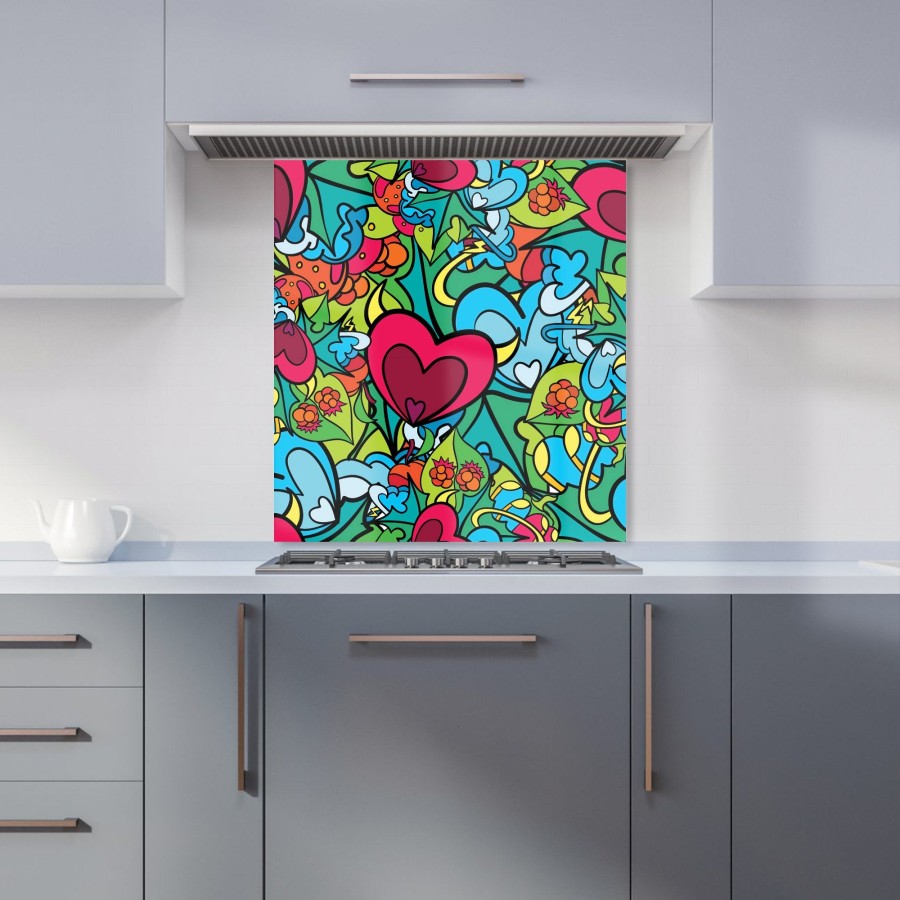 Click to view product details and reviews for Hippie Psychedelic Pattern Kitchen Splashback W600mm X H650mm.