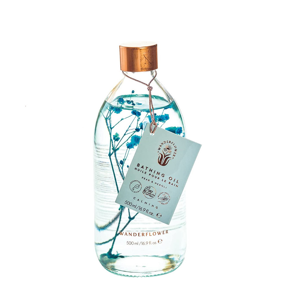 Calming Bathing Oil Pear & Neroli 500 ml Blue Wanderflower Vegan & Cruelty Free