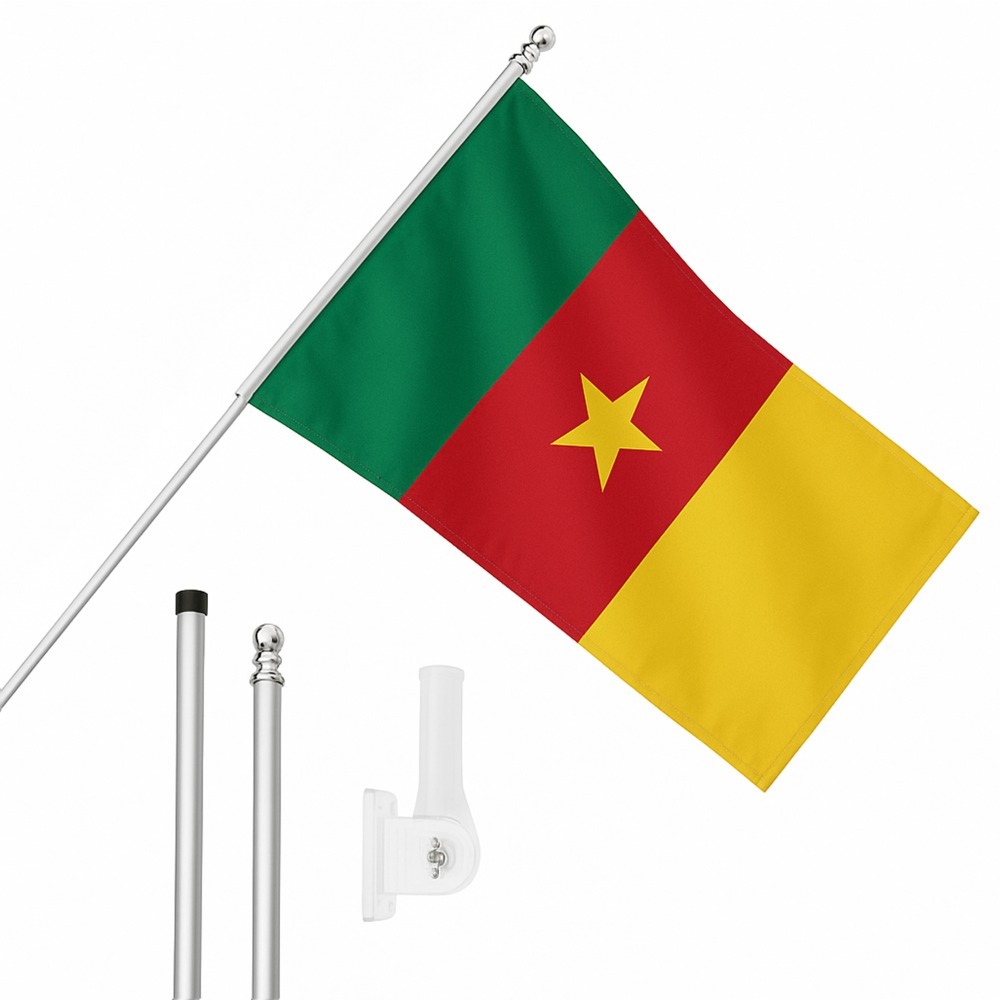 Click to view product details and reviews for Large 5ft X 3ft Cameroon Flag With 6ft Pole Wall Bracket.