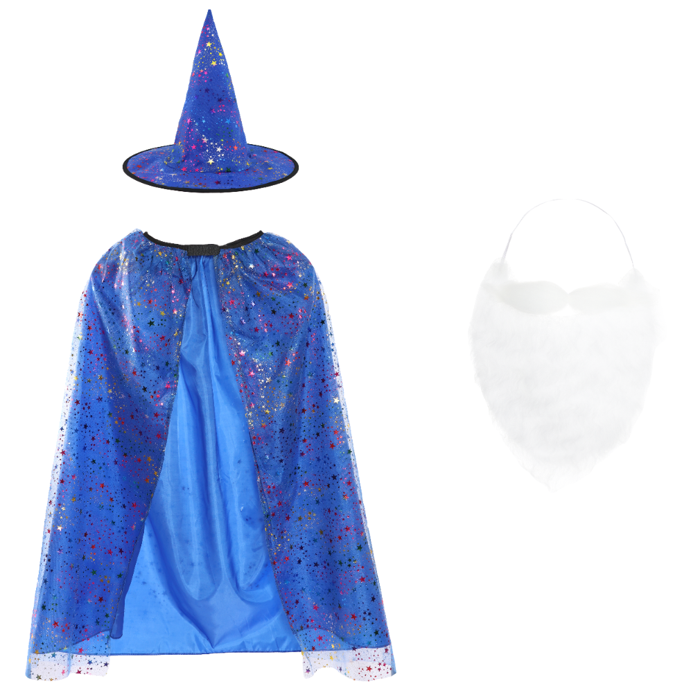 Click to view product details and reviews for Girls Blue Witch Costume Set Beard.