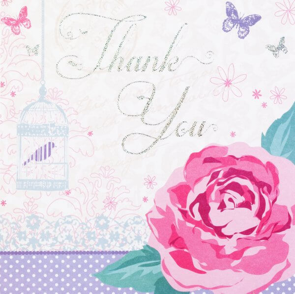 Click to view product details and reviews for Card Thank You Open Foil 6 Pk Pink Rose.