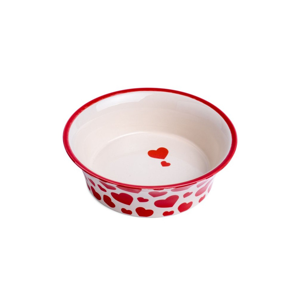 Click to view product details and reviews for Cat Feeding Dish Flared Red Hearts.