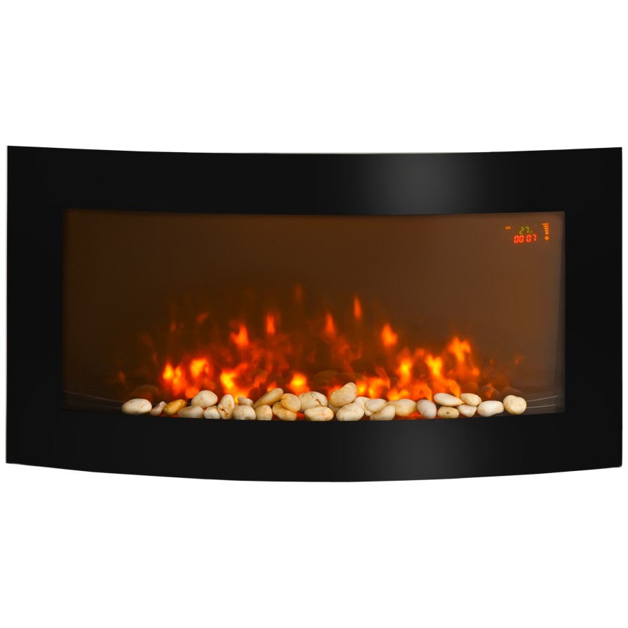 Click to view product details and reviews for Homcom Electric Fireplace Wall Mounted Led Flame Curved Back Side Lights Heater.