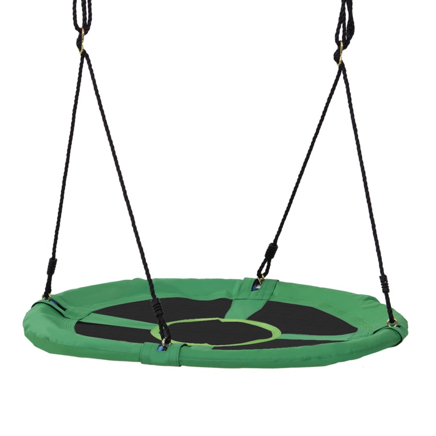 HOMCOM 100cm Giant Nest Web Rope Hanging Tree Swing Seat Round Backyard