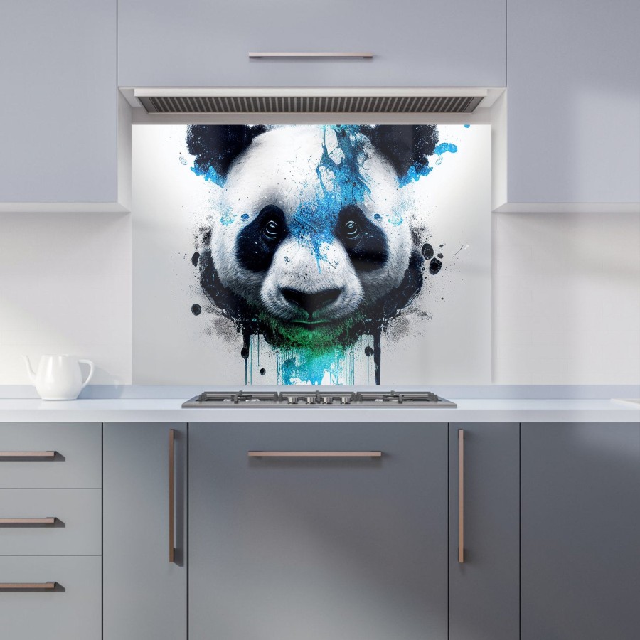 Click to view product details and reviews for Panda Face Splashart Light Background Kitchen Splashback W595mm X H745mm.