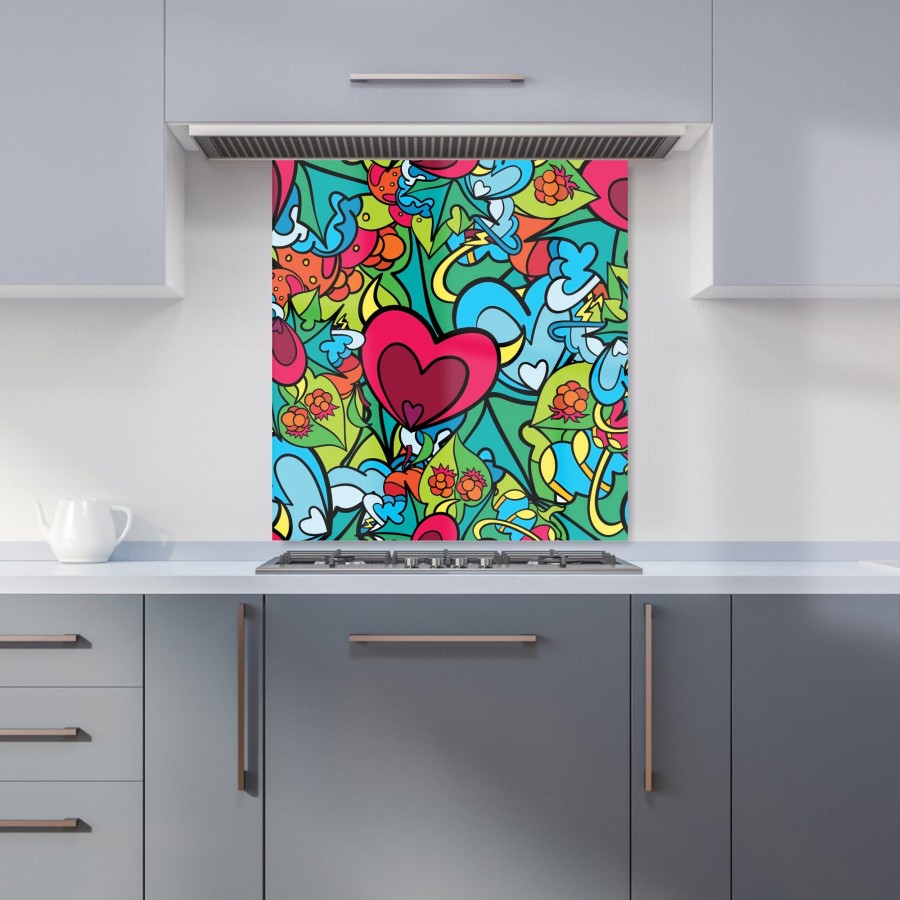 Click to view product details and reviews for Hippie Psychedelic Pattern Kitchen Splashback W700mm X H650mm.