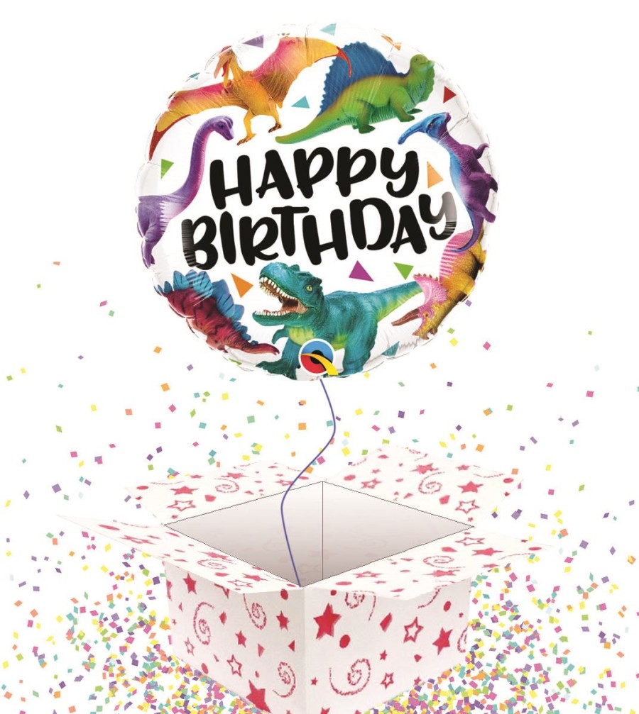 Click to view product details and reviews for Colorful Dinosaurs Bday 46cm Round Foil Balloon In A Box.