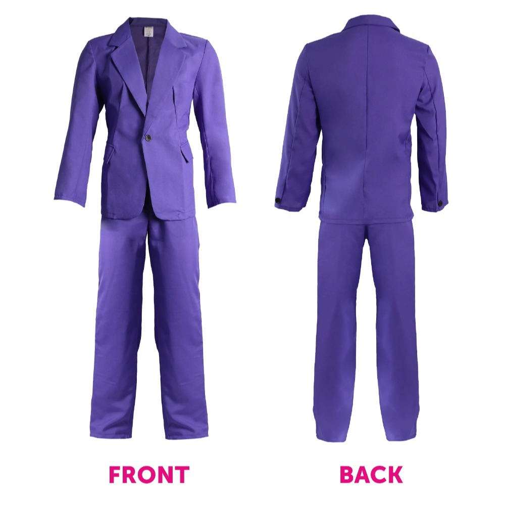 Adults Groovy Spy Costume | 5 Pcs | Purple Jack Jacket, Shirt, Trousers, Wig & Glasses
