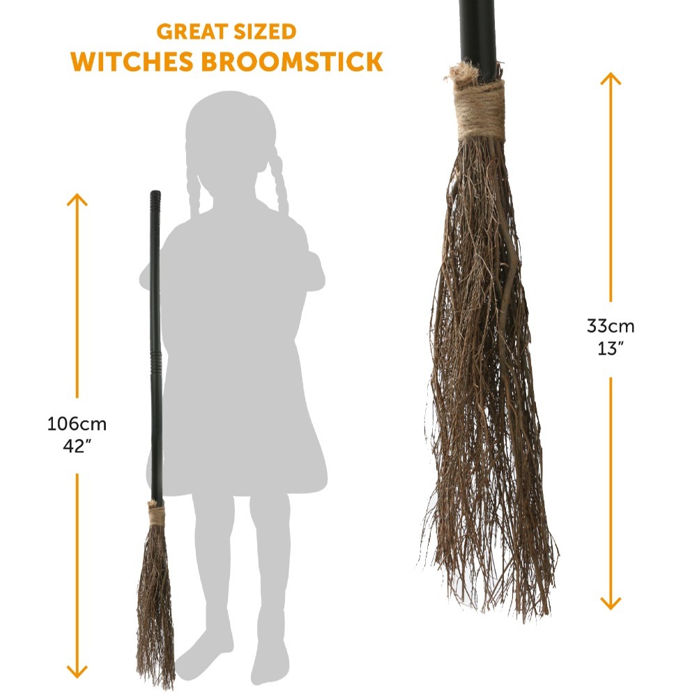 Ladies Witch Accessory Set - Hat & Broom