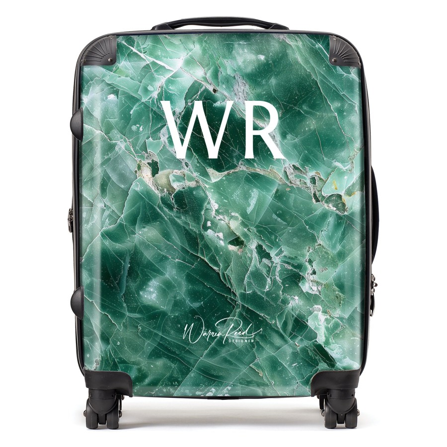 Click to view product details and reviews for Wr01084 Personalised Light Green Quartz Effect Initial Suitcase Cabin.