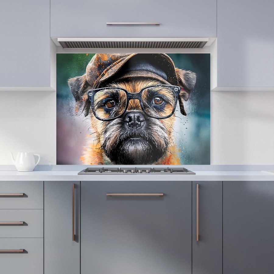 Click to view product details and reviews for Border Terrier Dog Splashart Kitchen Splashback W900mm X H650mm.