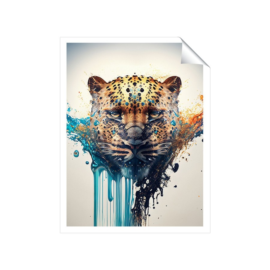 Click to view product details and reviews for Leapoard Face Splashart On Light Background Art Prints 8 X 10 No Frame.