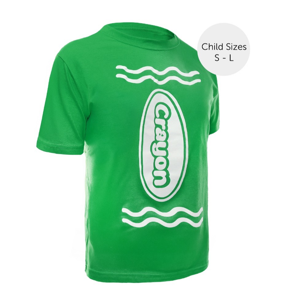 Girl's Green Crayon T-Shirt – Fun Kids Costume Top for Parties, Dress-Up & School Events