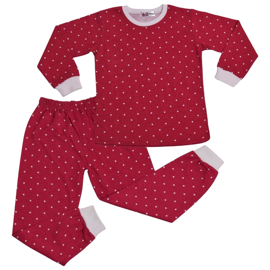 Click to view product details and reviews for A2z 4 Kids Girls Boys Polka Dot Children Pjs 2 Piece Cotton Set Lounge Suit Nightwear Sleepwear Unisex Top Bottom Pyjamas Loungewear Dress Up Outfit S.