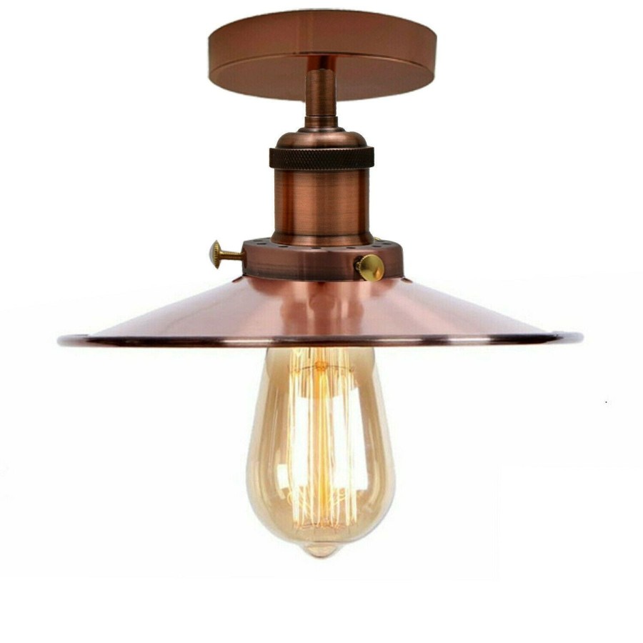 Click to view product details and reviews for Industrial Modern Flush Mount Metal Ceiling Pendant Light Shade2202 Copper No.
