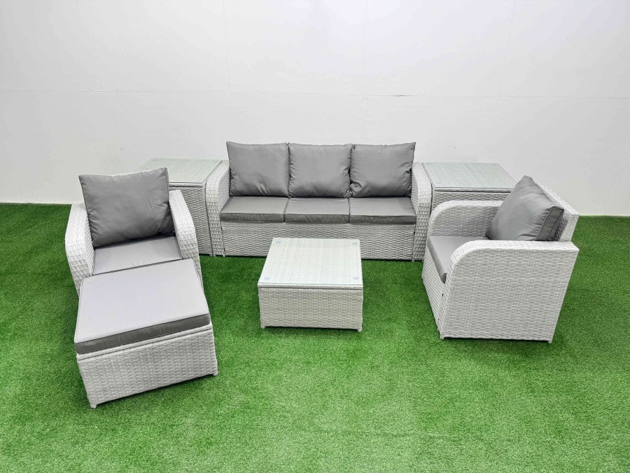 Click to view product details and reviews for Fimous Pe Rattan Garden Furniture Set Reclining Chair Sofa Lounge Sofa Set Square Coffee Table 2 Side Table Big Footstool Light Grey. Click to view product details and reviews for Fimous Pe Rattan Garden Furniture Set Reclining Chair Sofa Lounge Sofa Set Square Coffee Table 2 Side Table Big Footstool Light Grey.