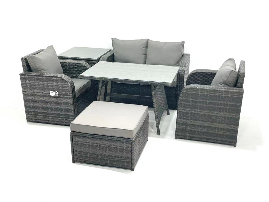 Click to view product details and reviews for Fimous Outdoor Garden Furniture Set Rattan Sofa Dining Table Set With Reclining Chair Side Table Big Footstool Dark Grey Mixed. Click to view product details and reviews for Fimous Outdoor Garden Furniture Set Rattan Sofa Dining Table Set With Reclining Chair Side Table Big Footstool Dark Grey Mixed.