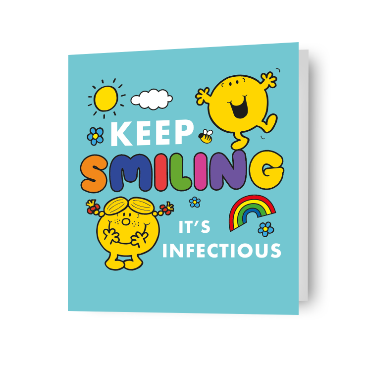 Click to view product details and reviews for Mr Men Little Miss Keep Smiling Its Infectious Blank Card.