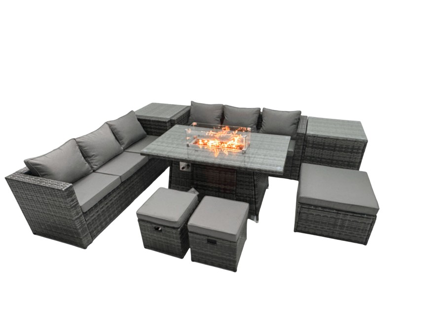 Click to view product details and reviews for Fimous Rattan Garden Furniture Firepit Dining Set 9 Seater Lounge Sofa Table Set With 2 Side Table 3 Footstool. Click to view product details and reviews for Fimous Rattan Garden Furniture Firepit Dining Set 9 Seater Lounge Sofa Table Set With 2 Side Table 3 Footstool.