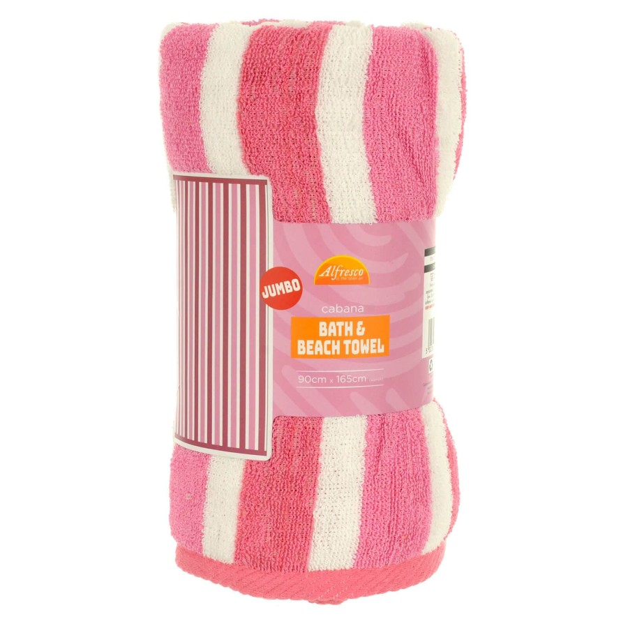 Cabana Jumbo Bath Beach Towel Cotton Rich Striped 90x165cm