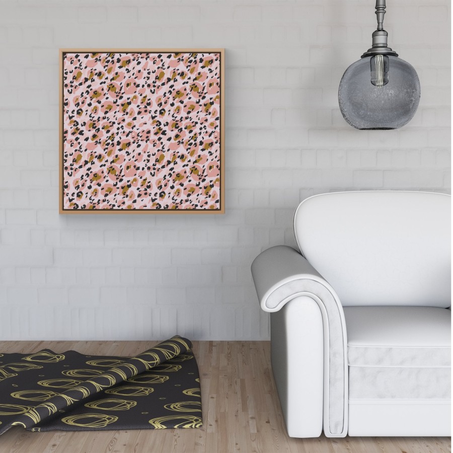 Click to view product details and reviews for Hand Drawn Pink Leopard Print Framed Canvas 16 X 16 Pine.