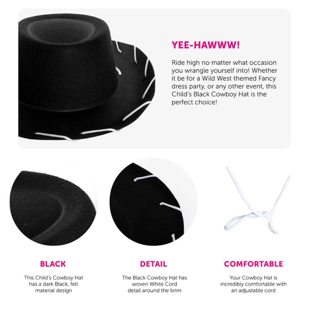 Childs Black Cowboy Hat