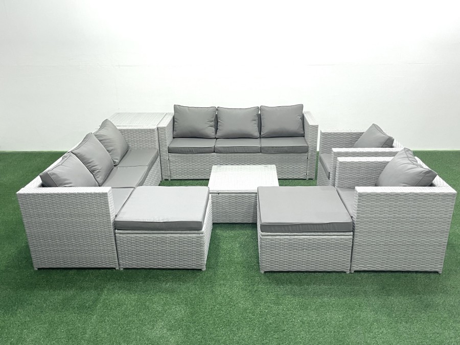 Click to view product details and reviews for Fimous Outdoor Rattan Sofa Garden Furniture Set With 2 Armchairs Square Coffee Table 2 Big Footstools Side Table Light Grey Mixed. Click to view product details and reviews for Fimous Outdoor Rattan Sofa Garden Furniture Set With 2 Armchairs Square Coffee Table 2 Big Footstools Side Table Light Grey Mixed.