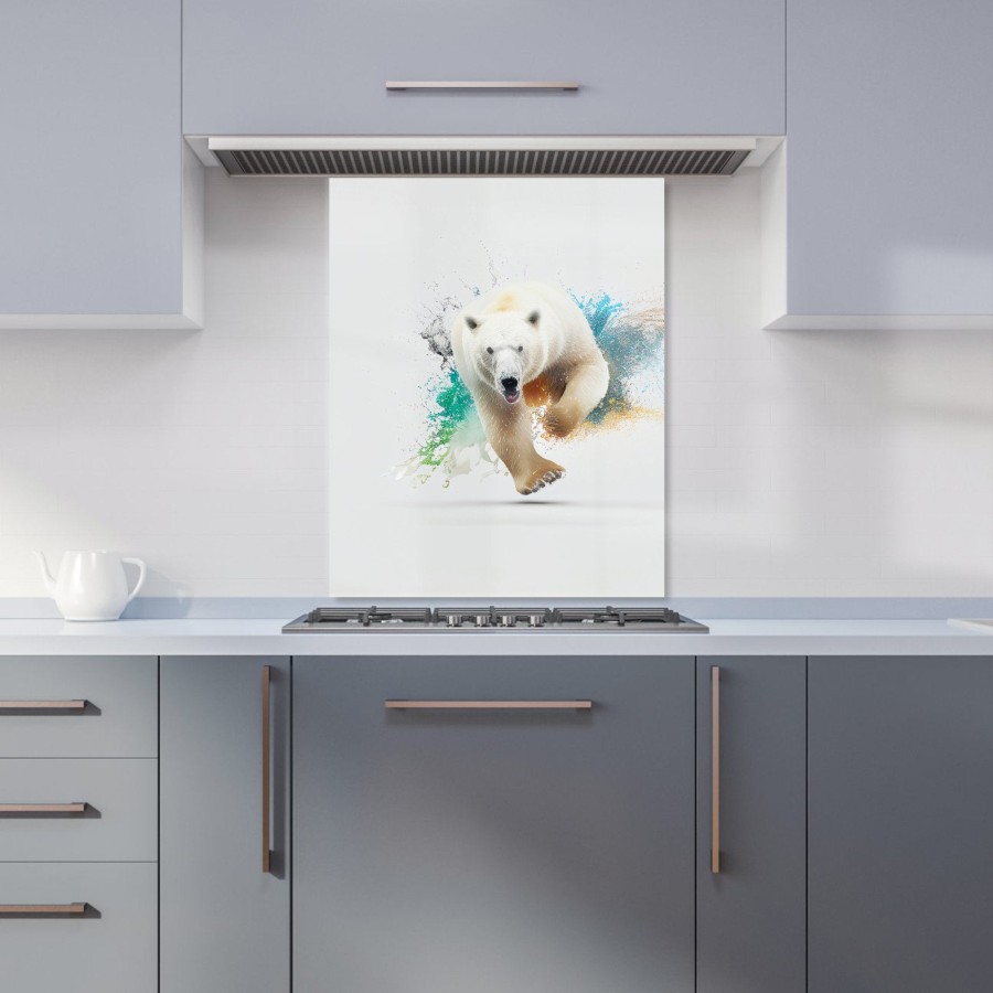 Click to view product details and reviews for Charging Polar Bear Kitchen Splashback W600mm X H750mm.