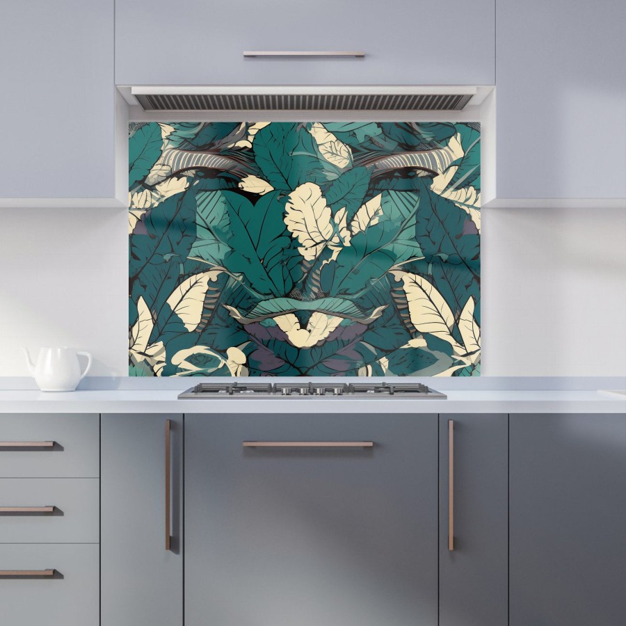 Click to view product details and reviews for Green Beige Tropical Leaves Kitchen Splashback W595mm X H745mm.