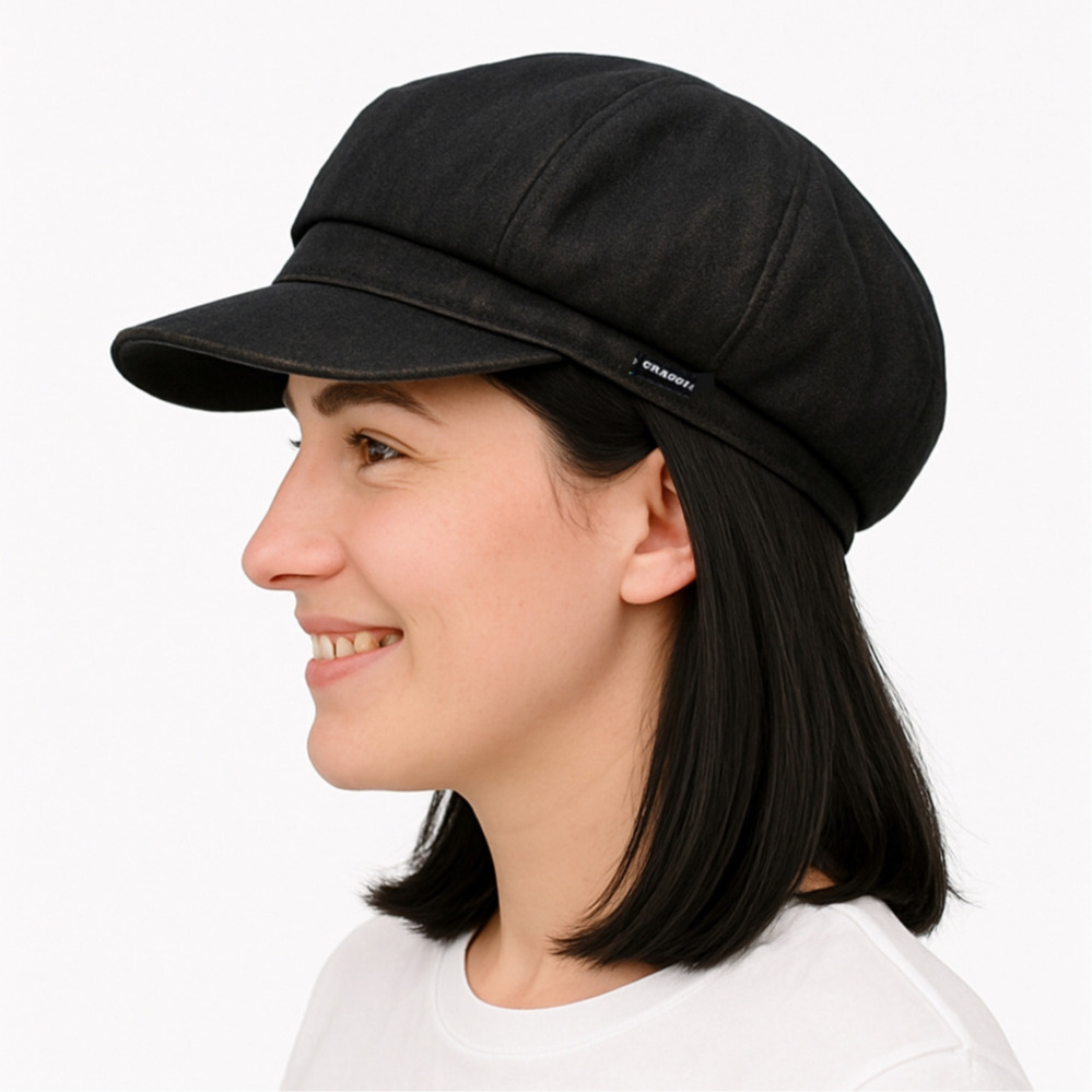 Craggi Baker Boy Cap Charcoal Denim -1